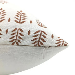 Bohemian Hand Crafted Block Printed Thick Cotton White Pillow Cover - Darpan