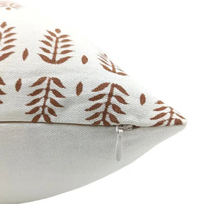 Bohemian Hand Crafted Block Printed Thick Cotton White Pillow Cover - Darpan