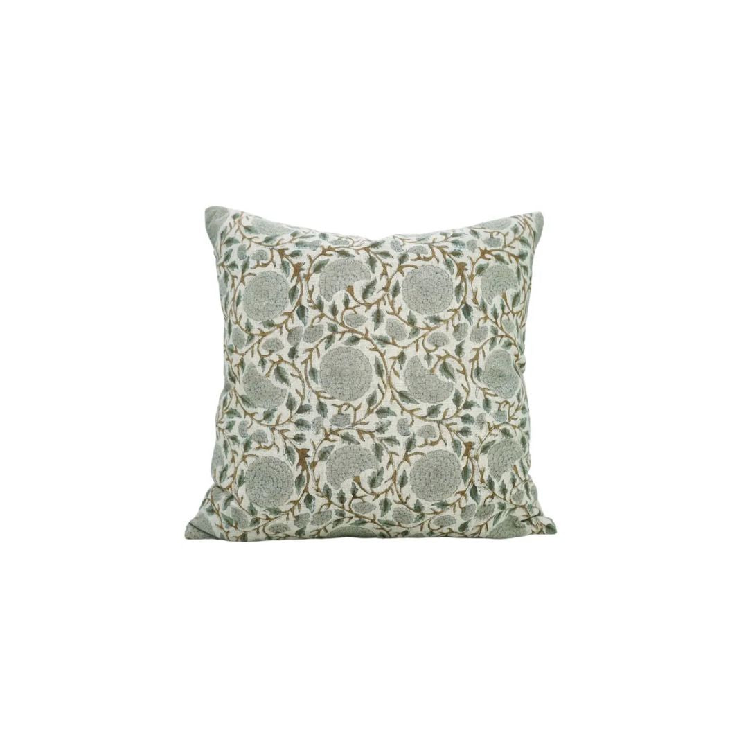 Bohemian Hand Block Print Viscose Linen Pillow Cover - Karwa Chauth