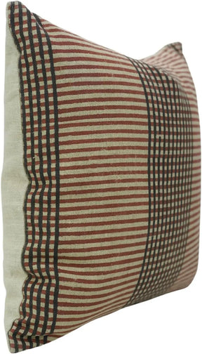 Indian Hand Block Printed Pillow Cover  Thick Linen  Amayra With Zipper Cushion
