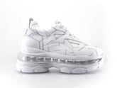 Sleek White Leather & Suede Sneakers Full