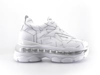 Sleek White Leather & Suede Sneakers Full