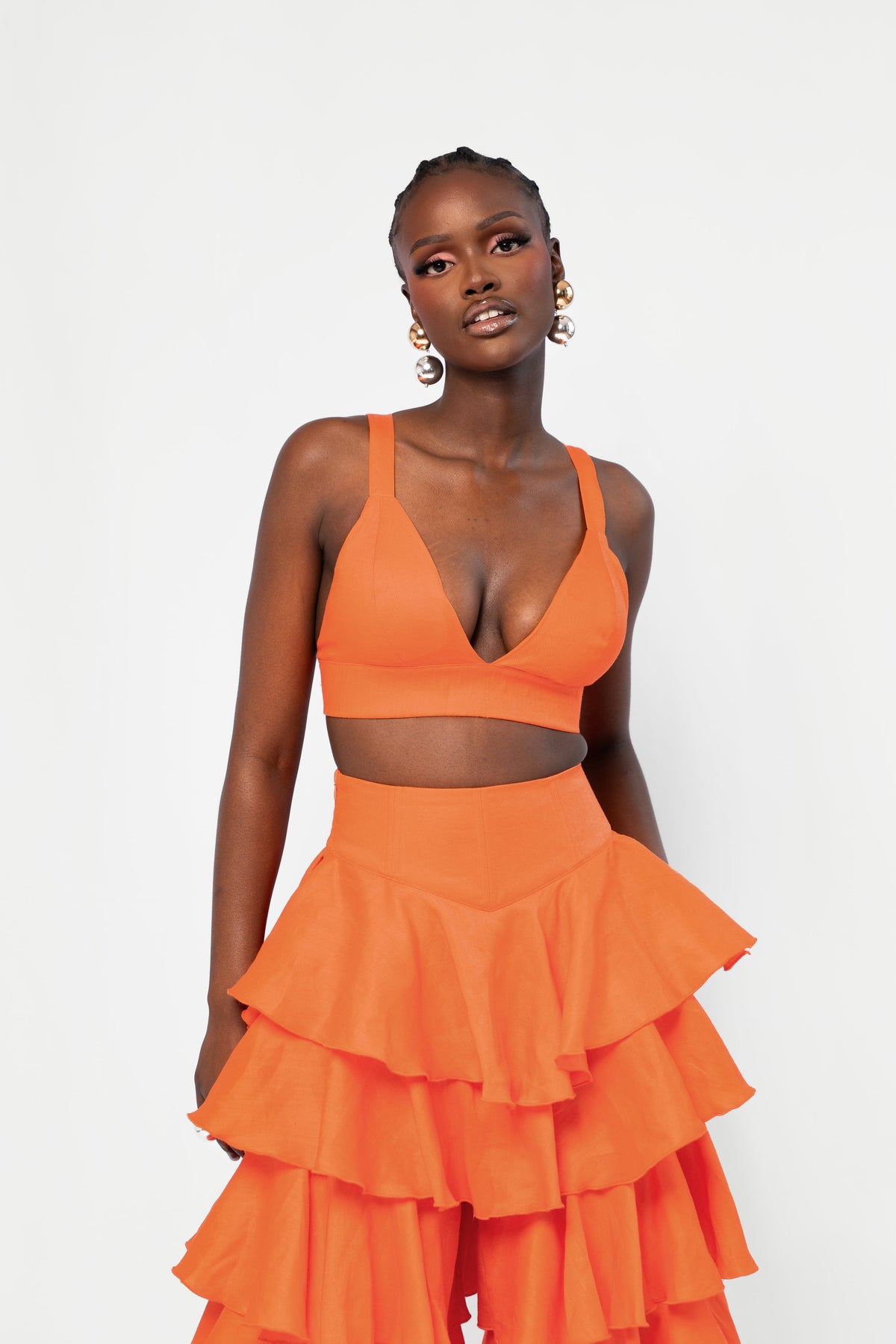 Linen AZURE Bra Top in Orange