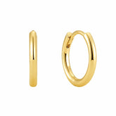 Gold Eight Mm Huggie Hoop Earring