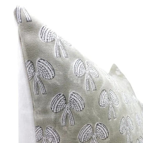 Bohemian Hand Block Printed Thick Cotton White Cushion Cover - Mashroom
