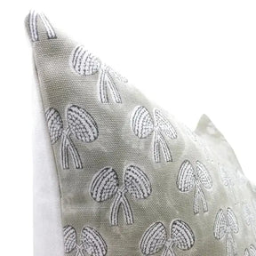 Bohemian Hand Block Printed Thick Cotton White Cushion Cover - Mashroom