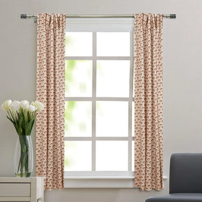 Artistic Block Viscose Colored Linen Curtain - Juju Flower