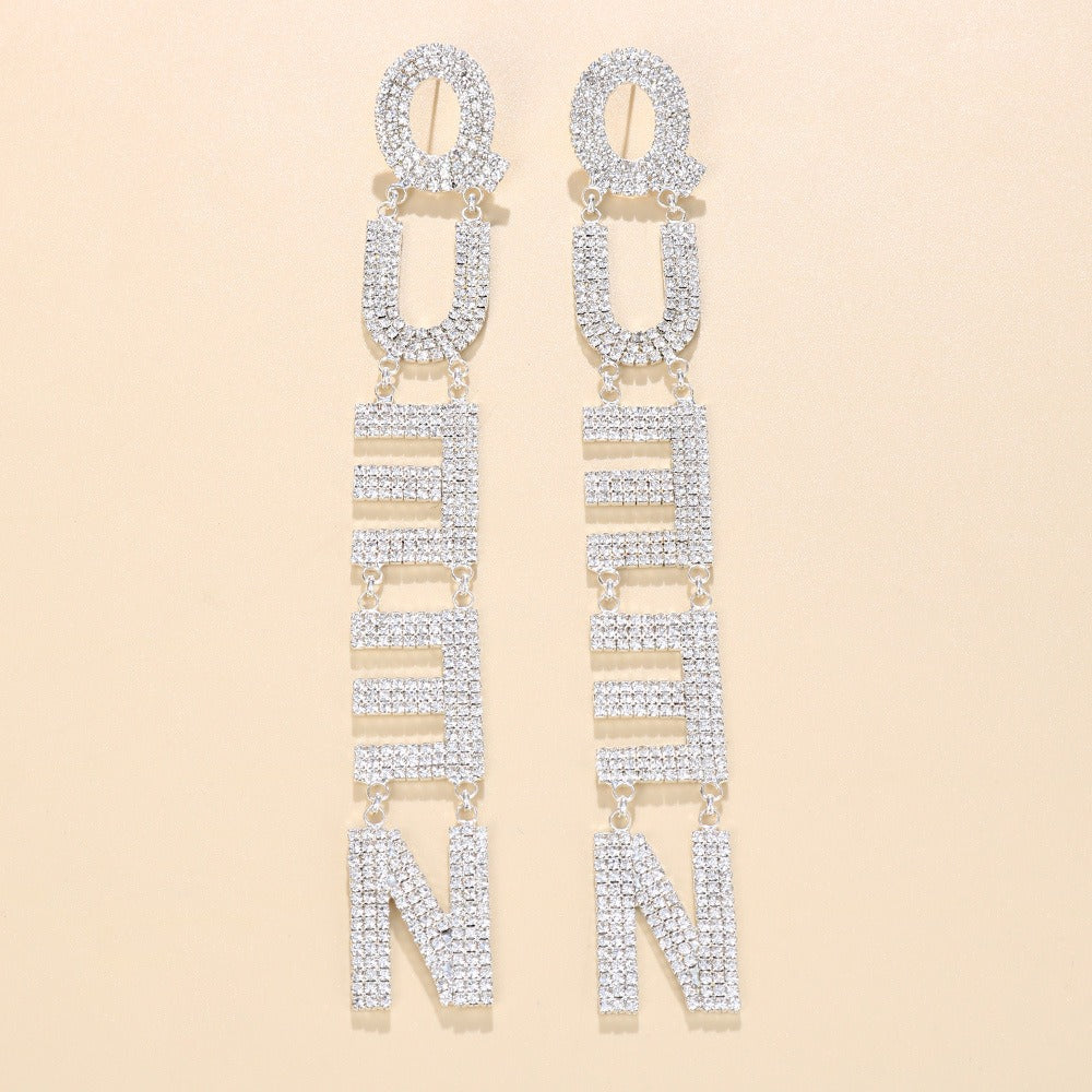 QUEEN Letter Earrings