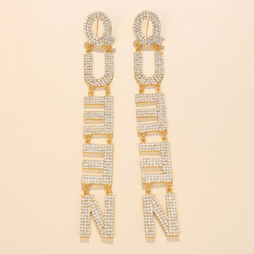 QUEEN Letter Earrings