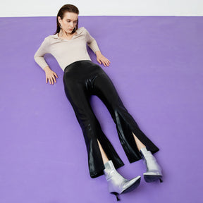 NINA FLARED LEATHER PANTS