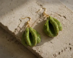 Aros Lire Green Ceramic Earrings