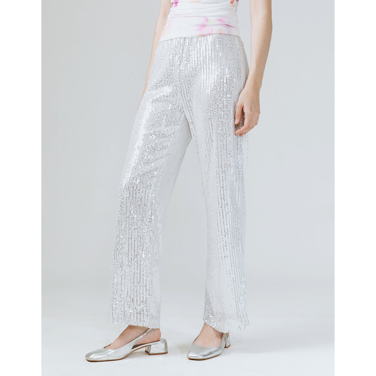 TYRA SILVER SEQUINS PANTS