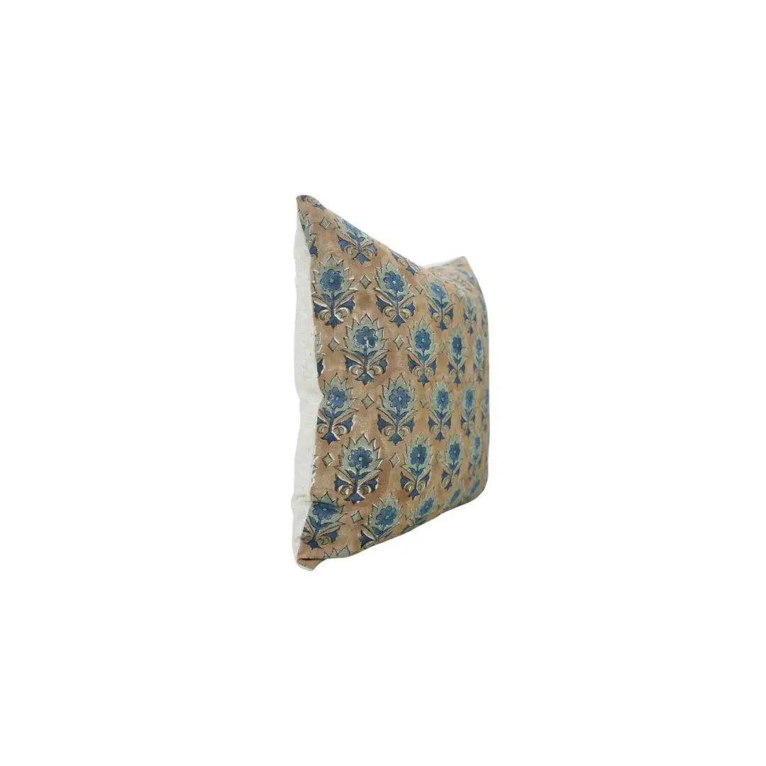 Handcrafted Unique Block Print Viscose Linen Pillow Cover- Kusum