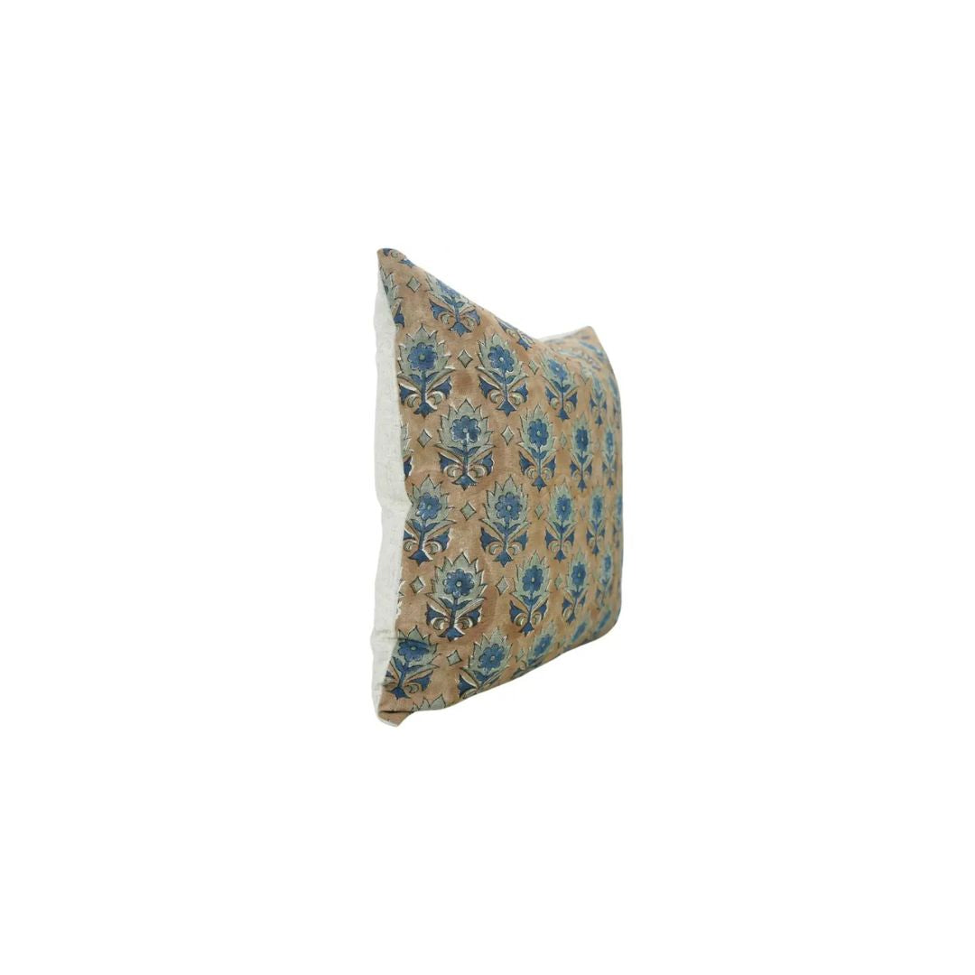 Handcrafted Unique Block Print Viscose Linen Pillow Cover- Kusum