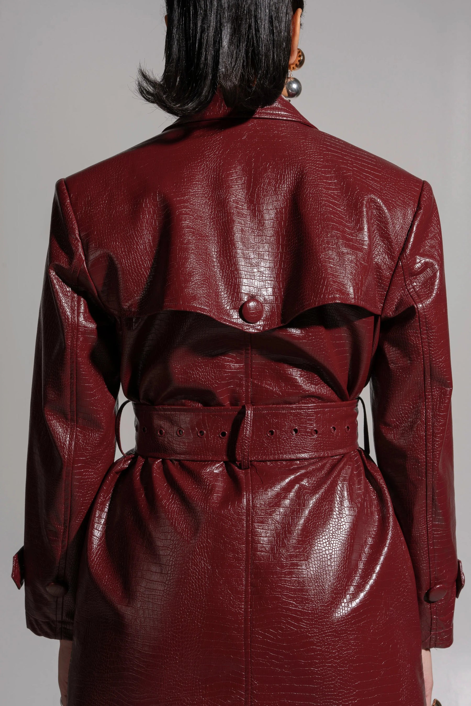 Ono Faux Leather Trench jacket