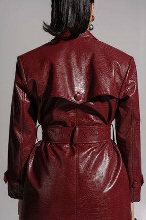 Ono Faux Leather Trench jacket