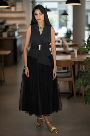 Black On Black Skirt Set - Bold & Classic