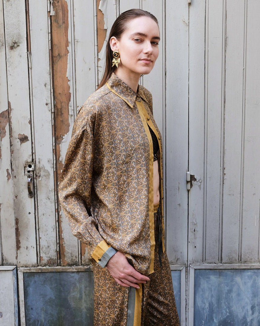 Paisley Motif Long Sleeve Shirt