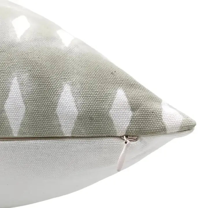 Boho Décor Design handmade block print Thick Cotton White Pillow Cover -Omji