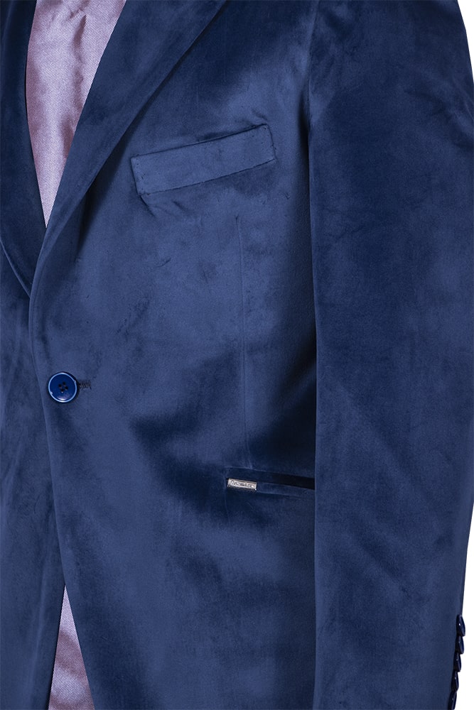 Navy Blue Velvet Blazer