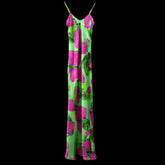 Green Magenta Blocks Slip Dress