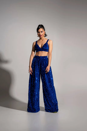 LIZA Sequin Bra top in SAPPHIRE