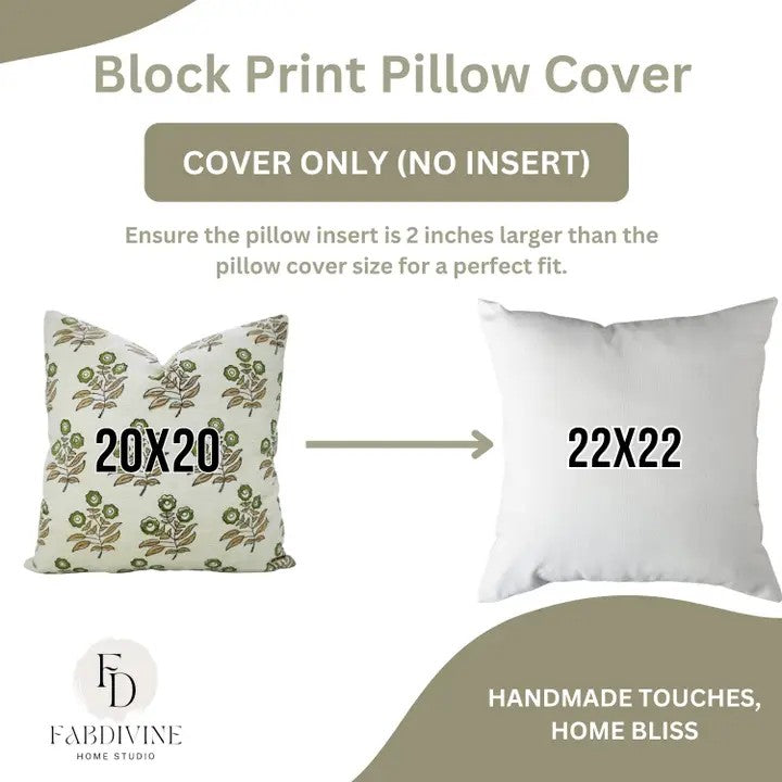 Home Decor Block Design Linen Blend Piillow Cover  - Neha