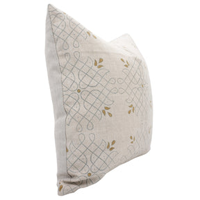 Hand Block Print Pure Linen Pillow Cover - Alpana