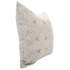Hand Block Print Pure Linen Pillow Cover - Alpana
