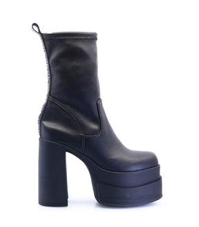Chic Black Platform Booties Conte