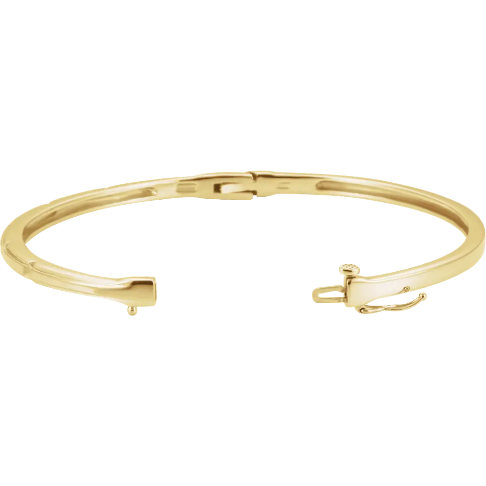 1/4 CT Natural Diamond Bangle 6" Bracelet in 14K Gold