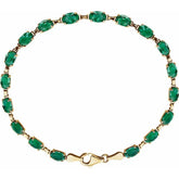 Lab-Grown Emerald Line Bracelet in 14K Gold