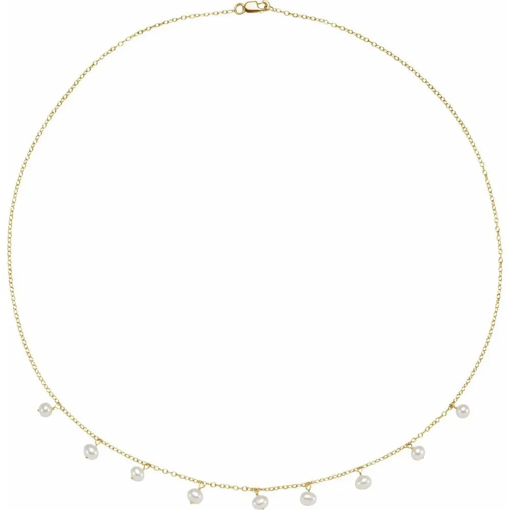 Freshwater Pearl 18" Necklace in 14K Gold