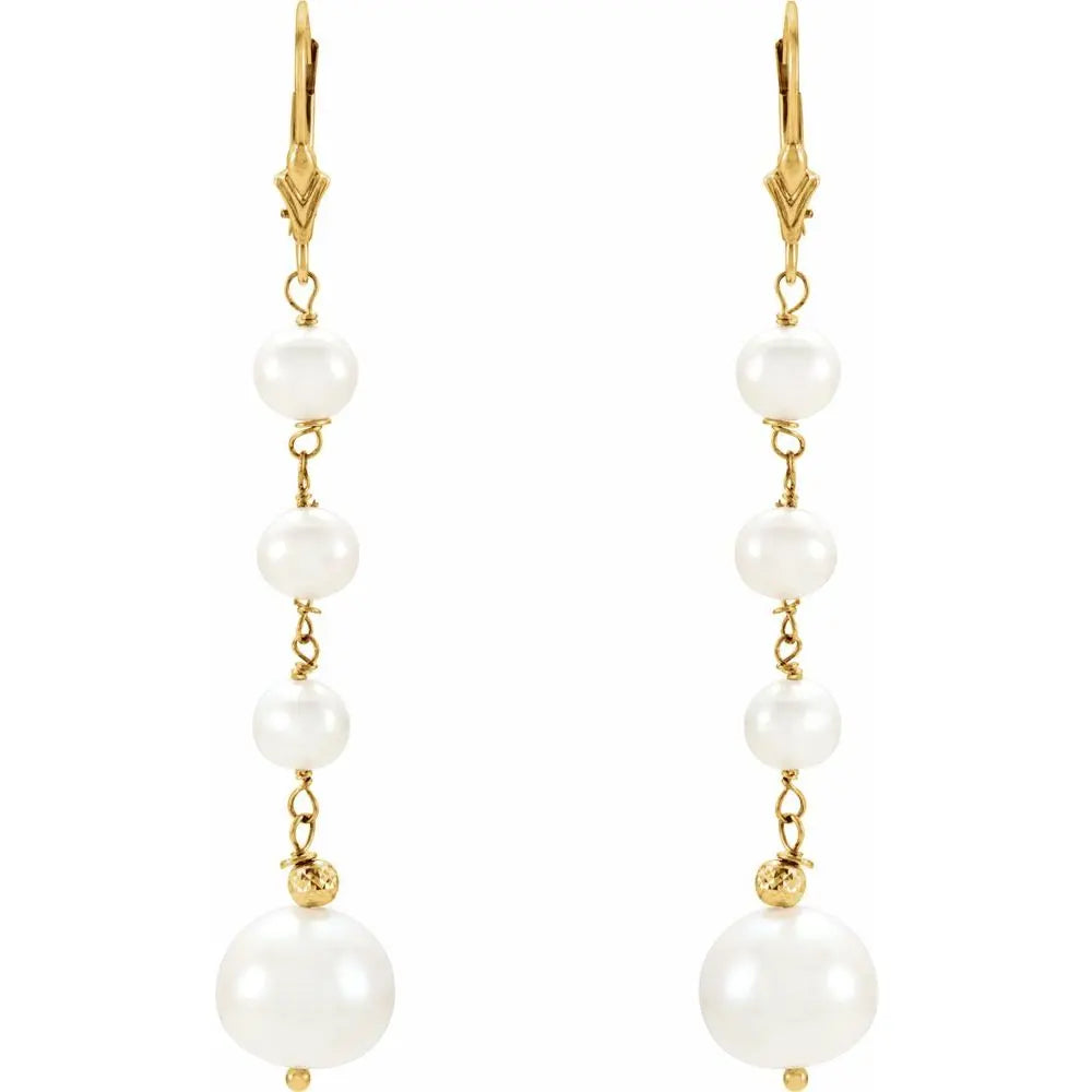 Freshwater Pearl Earrings in 14K Gold
