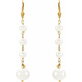 Freshwater Pearl Earrings in 14K Gold