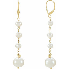 Freshwater Pearl Earrings in 14K Gold