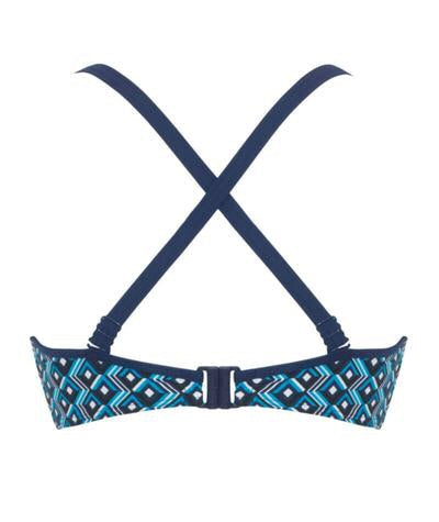 Curvy Kate Wanderlust Bandeau Bikini Top Blue Mix
