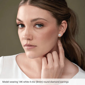 4 CT Lab-Grown Diamond Stud Earrings in 14K Gold