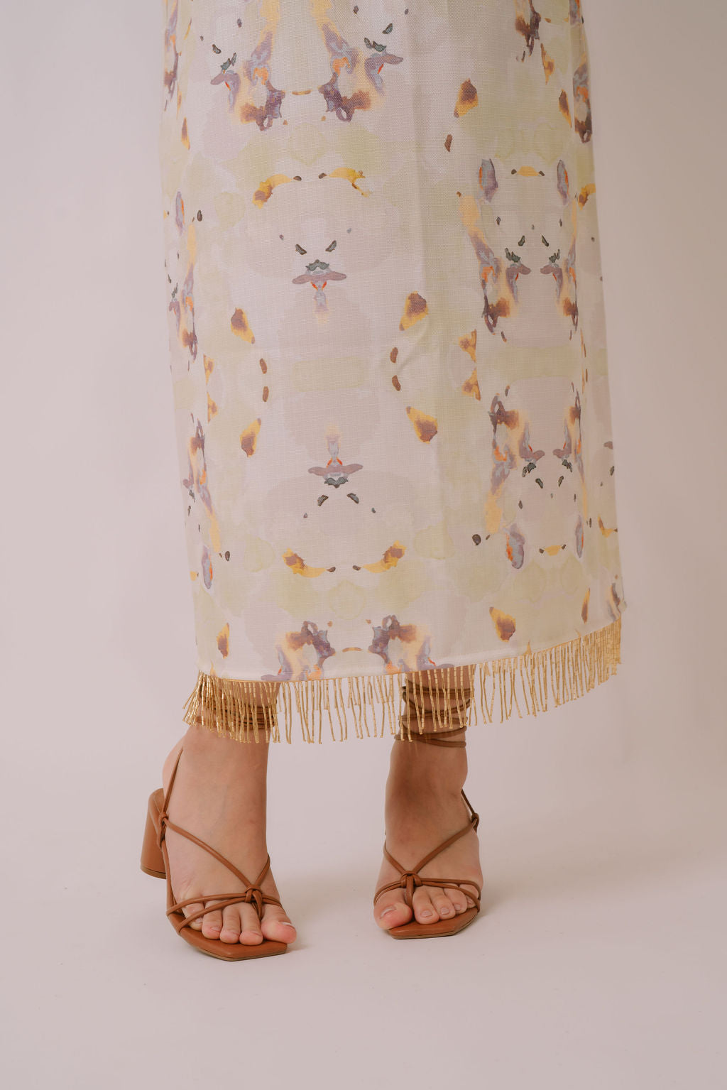 Camellia Beaded Midi Skirt