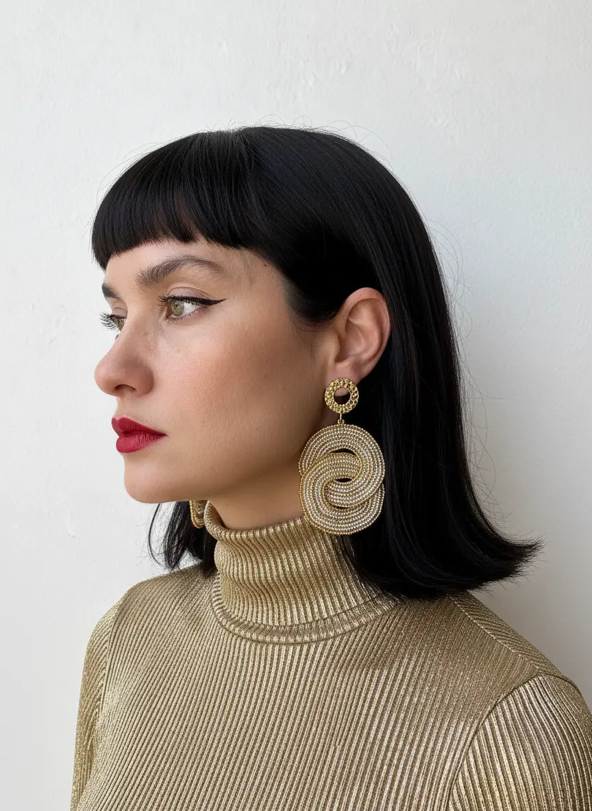 CRISSCROSSED CIRCLES EARRINGS