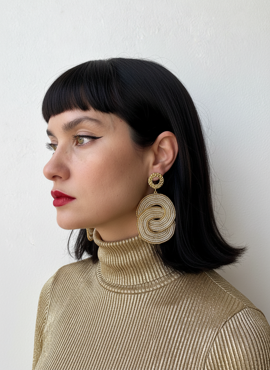 CRISSCROSSED CIRCLES EARRINGS