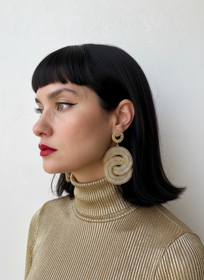 CRISSCROSSED CIRCLES EARRINGS