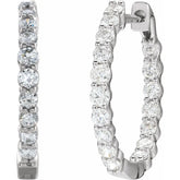 1 CT Lab-Grown Diamond Hoop Earrings in 14K Gold