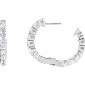 2 CT Lab-Grown Diamond Hoop Earrings in 14K Gold