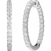 3 CT Lab-Grown Diamond Hoop Earrings in 14K Gold