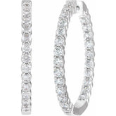 4 CT Lab-Grown Diamond Hoop Earrings in 14K Gold