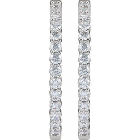 4 CT Lab-Grown Diamond Hoop Earrings in 14K Gold