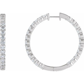 4 CT Lab-Grown Diamond Hoop Earrings in 14K Gold