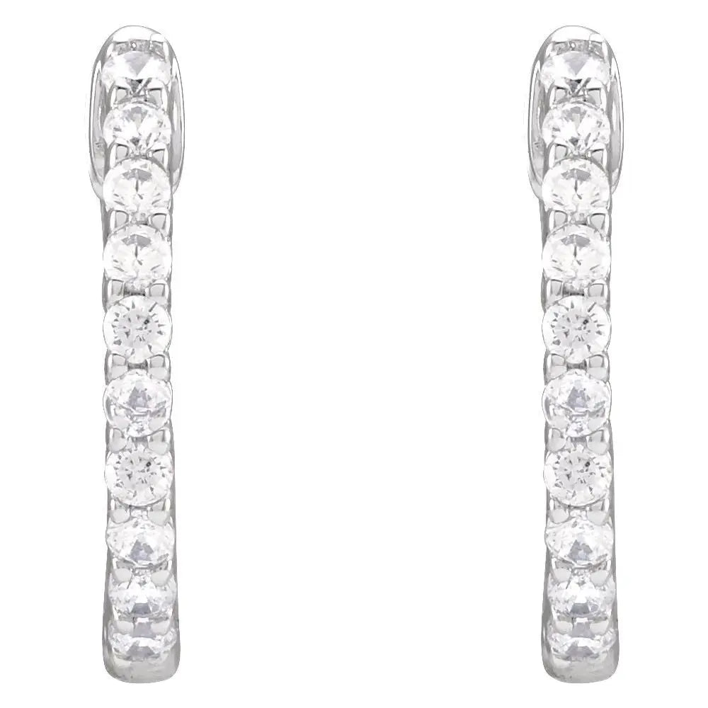 1/2 CT Lab-Grown Diamond Hoop Earrings in 14K Gold