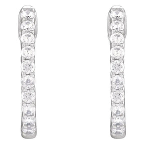 1/2 CT Lab-Grown Diamond Hoop Earrings in 14K Gold